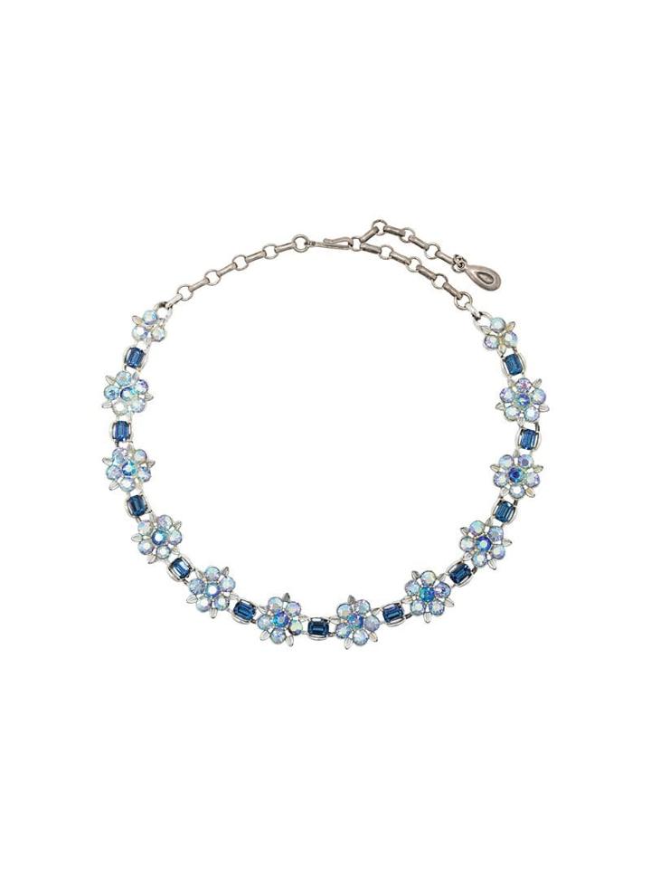 Susan Caplan Vintage 1950's Lisner Floral Necklace - Silver