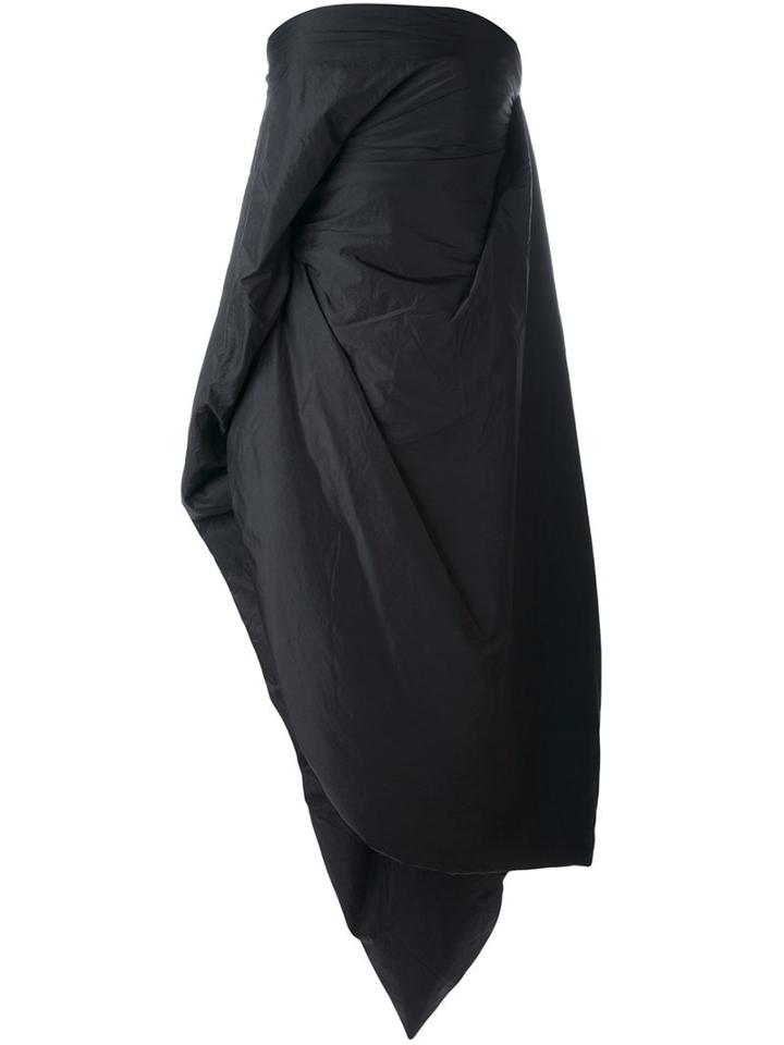 Rick Owens Padded Asymmetric Dress, Women's, Size: 40, Black, Polyamide/cotton/silk