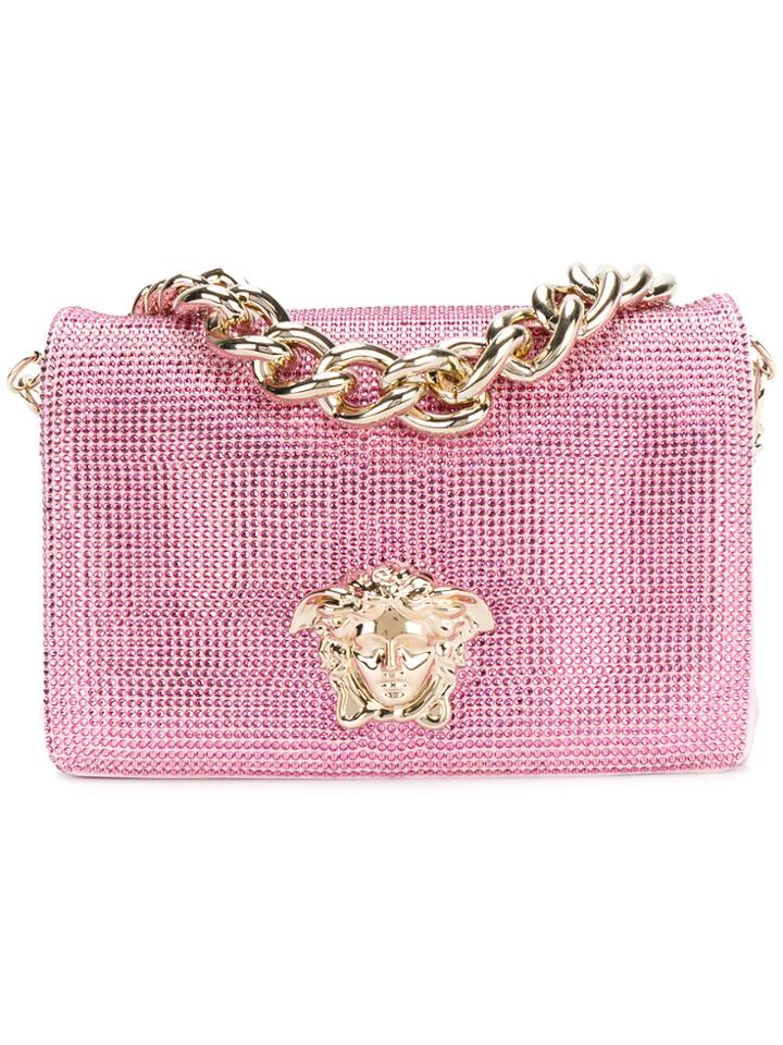 Versace Embellished Sultan Bag - Pink & Purple