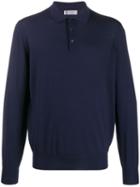 Brunello Cucinelli Long Sleeved Polo Shirt - Blue