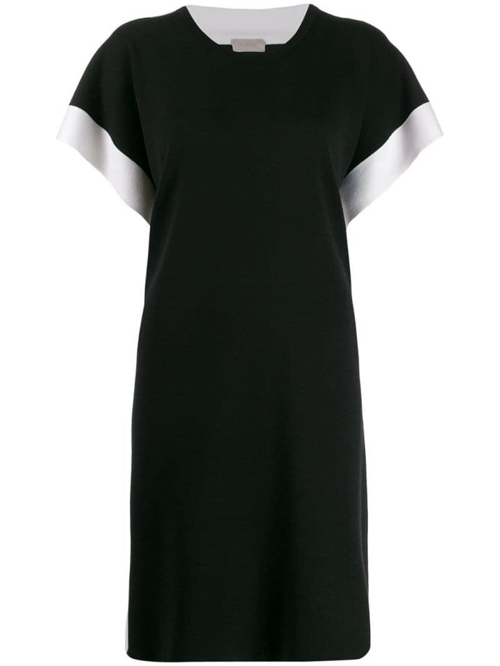 Mrz Contrasting Sleeve T-shirt Dress - Black
