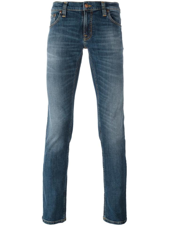 Nudie Jeans Co 'long John Skinny' Jeans, Men's, Size: 28, Blue, Organic Cotton/spandex/elastane