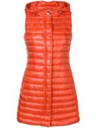 Herno Hooded Zipped Gilet - Orange