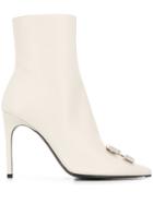 Off-white Arrow Plaque Squared Toe Boots - Neutrals