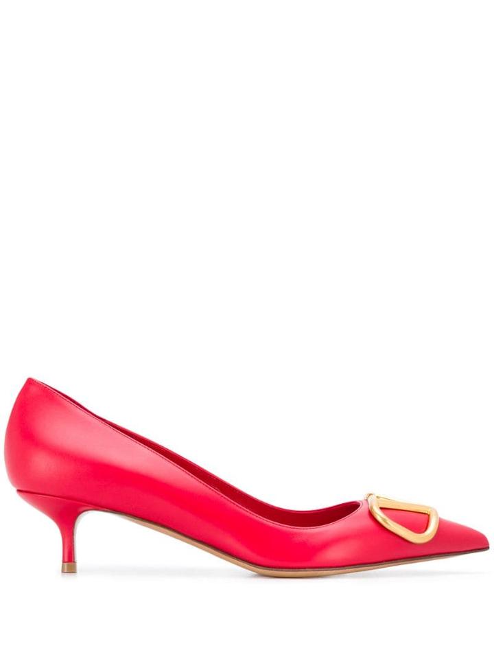 Valentino Valentino Garavani Vlogo Kitten Heel Pumps - Red