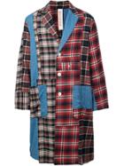 Maison Mihara Yasuhiro Patchwork Denim Coat - Red