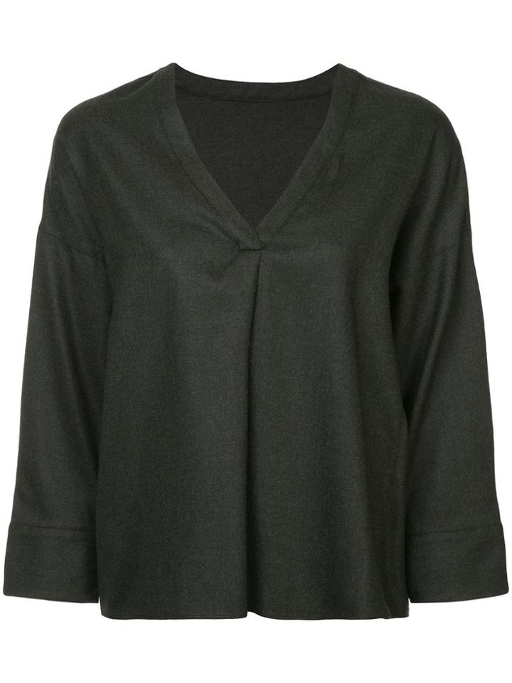 Des Prés Long-sleeve Flared Sweater - Grey