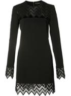 David Koma Sheer Cut-off Panel Dress, Women's, Size: 8, Black, Spandex/elastane/acetate/viscose/polyester