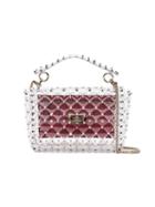Valentino Valentino Garavani Transparent Red And Gold-tone Rockstud