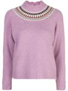 Sea Fair Isle Knitted Jumper - Purple