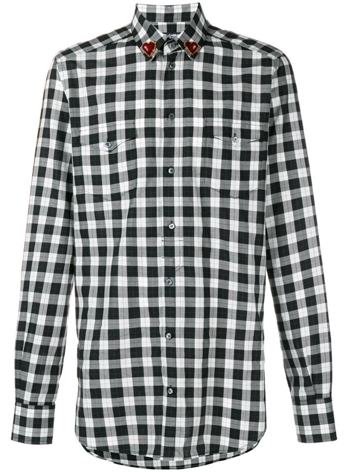 Dolce & Gabbana Gingham Button Shirt - Black