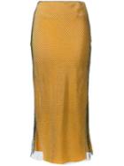 Christopher Esber - Midi Skirt - Women - Silk/cotton - 8, Women's, Yellow/orange, Silk/cotton