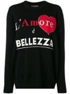 Dolce & Gabbana Cashmere L'amore È Bellezza Sweater - Black