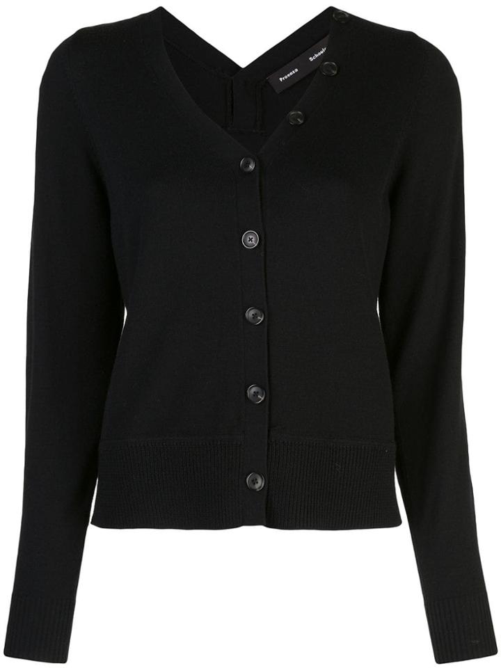 Proenza Schouler L/s Cardigan-superfine Merino - Black