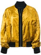 Haider Ackermann Creased Effect Bomber Jacket - Yellow & Orange