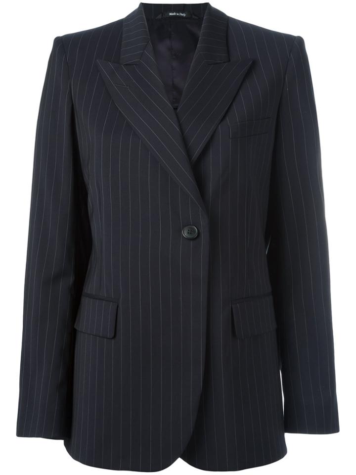 Maison Margiela Pinstripe Peak Lapel Blazer - Blue