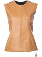 Derek Lam Sleeveless Shell With Crepe Back - Nude & Neutrals