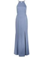 Amsale Flared Halter Neck Gown - Grey