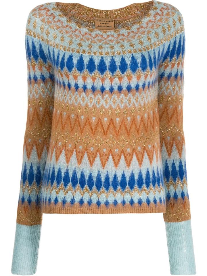 Alessia Santi Argyle-knit Jumper - Blue