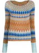 Alessia Santi Argyle-knit Jumper - Blue