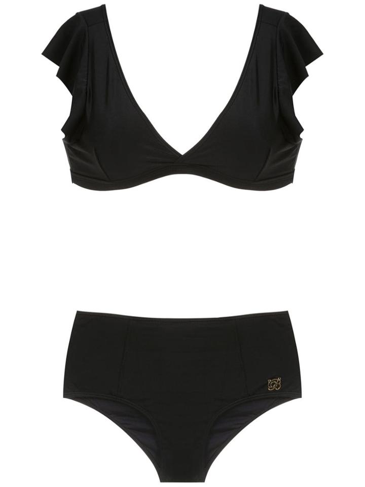 Brigitte Ruffled Bikini Set - Black