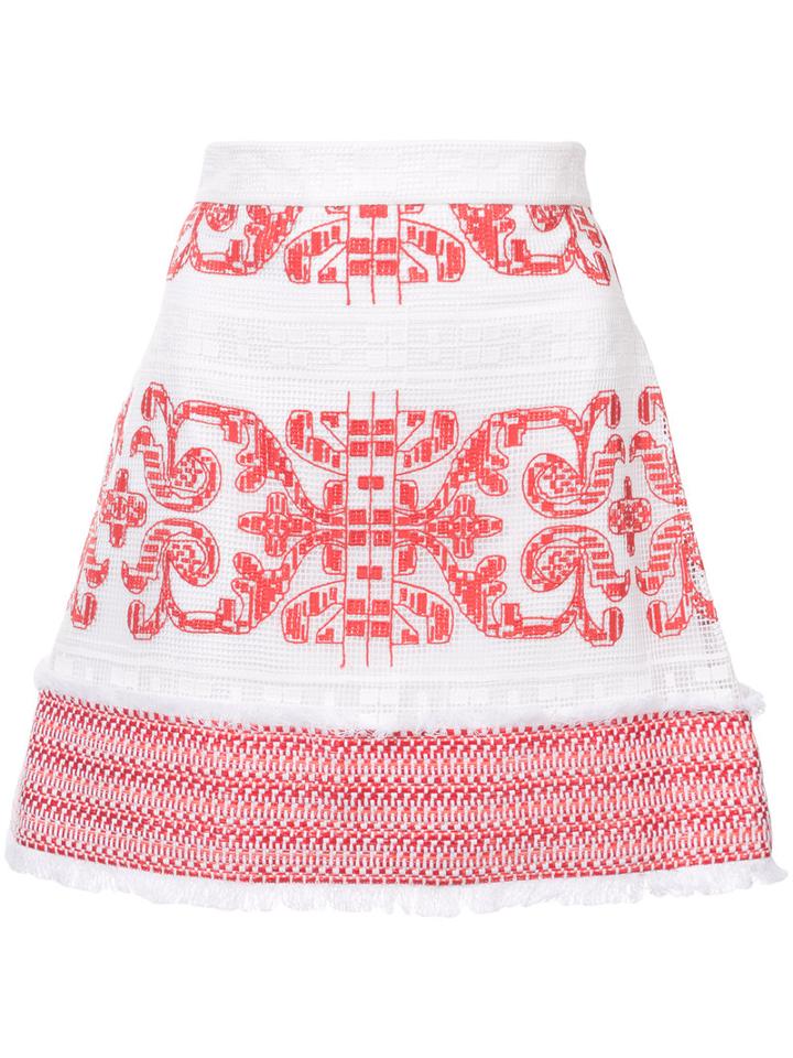Alexis - Embroidered Skirt - Women - Cotton/polyester - S, Red, Cotton/polyester