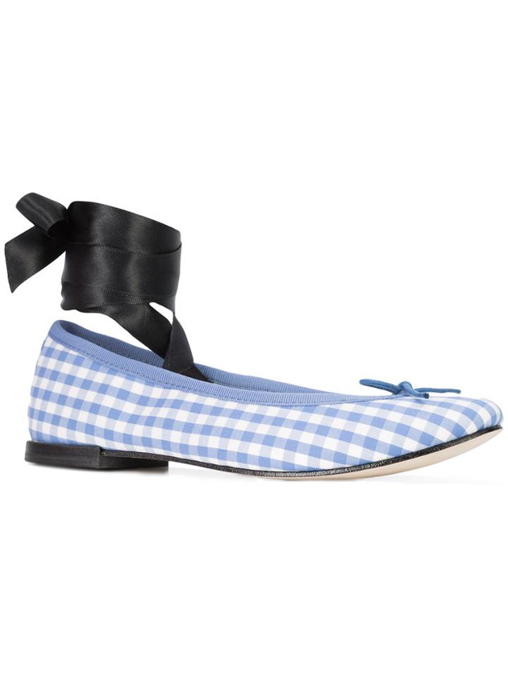 Repetto Checked Ballerina Shoes - Blue
