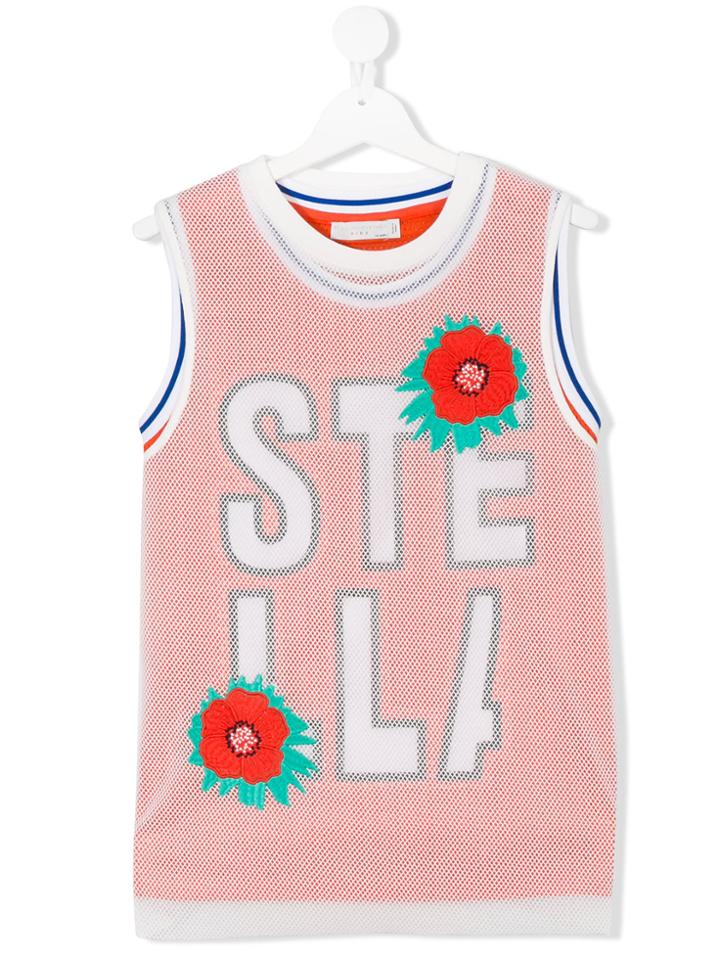 Stella Mccartney Kids Floral Mesh Top - Yellow & Orange
