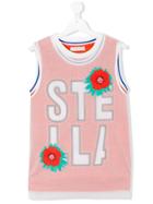 Stella Mccartney Kids Floral Mesh Top - Yellow & Orange