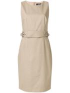 Paule Ka Belted Waist Dress - Brown