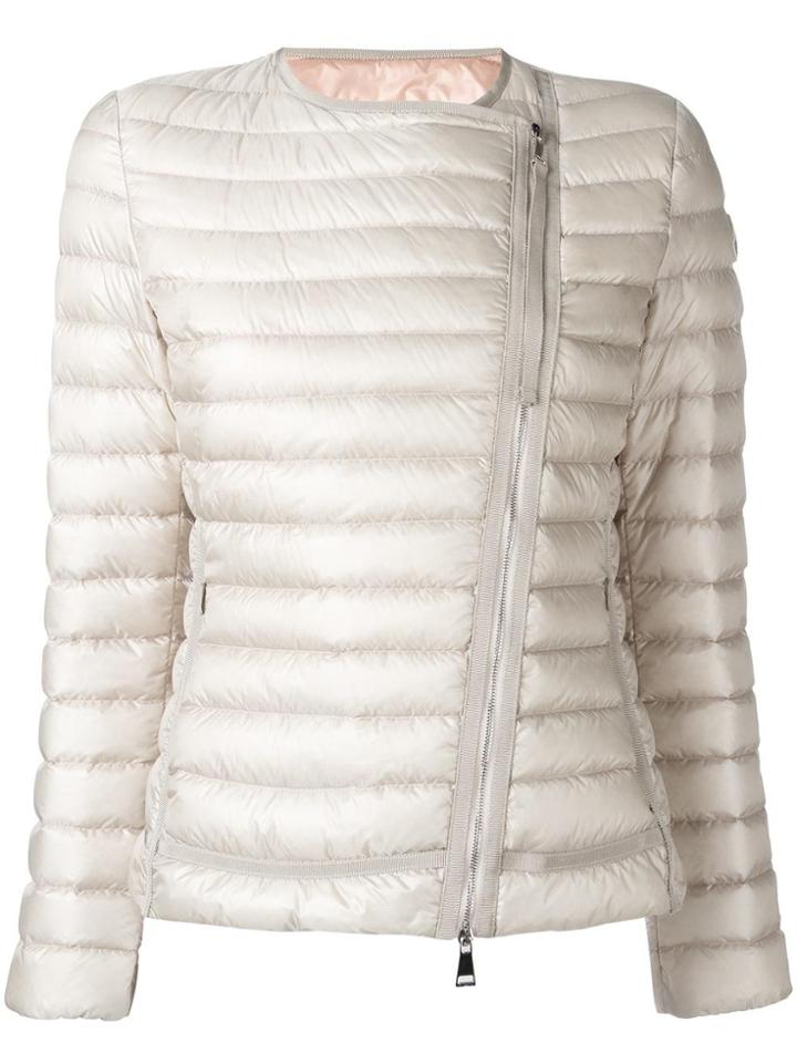 Moncler Collarless Fitted Jacket - Nude & Neutrals