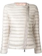 Moncler Collarless Fitted Jacket - Nude & Neutrals