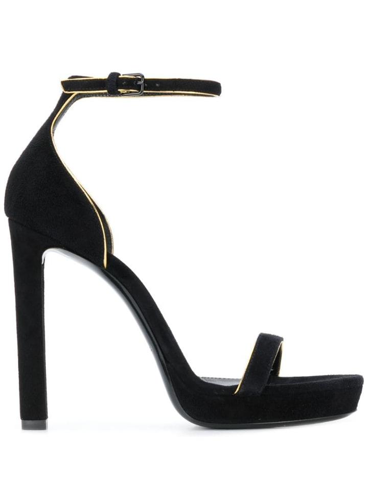 Saint Laurent Open Toe Platform Sandals - Black