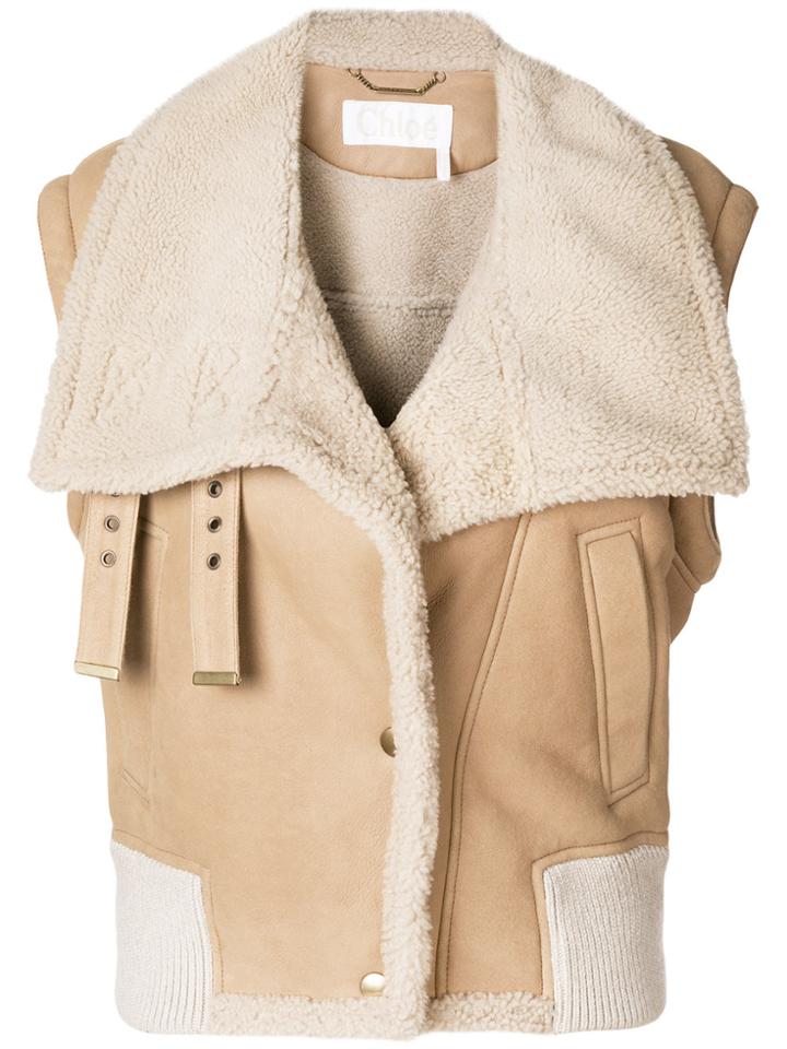 Chloé Shearling Gilet - Nude & Neutrals