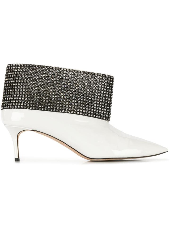 Christopher Kane Crystal Mesh Ankle Boot - White