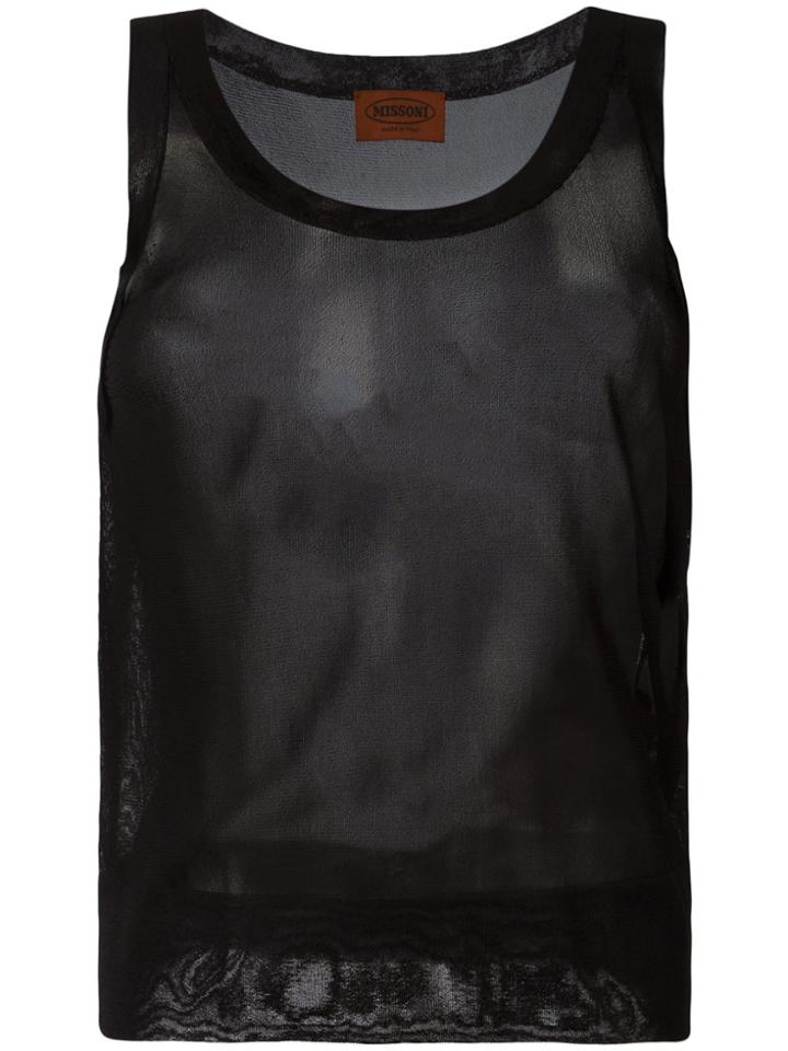 Missoni Sheer Tank Top - Black