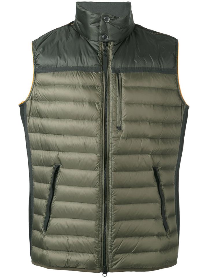 Parajumpers - Banded Neck Gilet - Men - Feather Down/polyamide/polyester - L, Green, Feather Down/polyamide/polyester