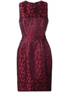 Oscar De La Renta Bird Pattern Cocktail Dress - Red
