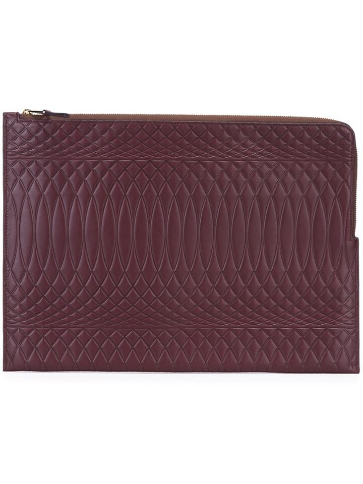 Paul Smith Jacquard Clutch Bag, Men's, Pink/purple, Calf Leather