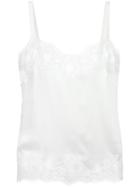 Dolce & Gabbana Lace Trim Camisole, Women's, Size: 1, White, Silk/cotton/polyamide/spandex/elastane