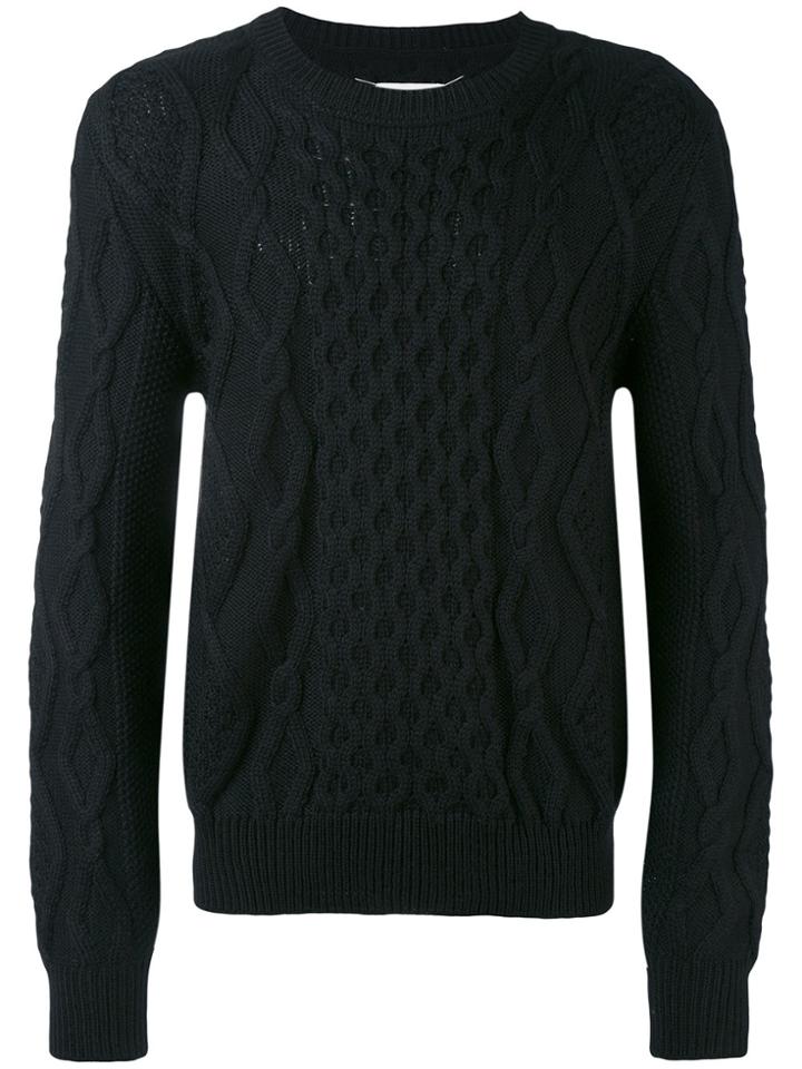 Maison Margiela Cable Knit Jumper - Black
