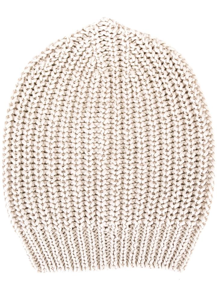 Rick Owens - Ribbed Beanie - Men - Cotton - One Size, Nude/neutrals, Cotton