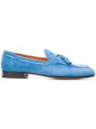 Santoni Lace Through Tassel Loafers - Blue