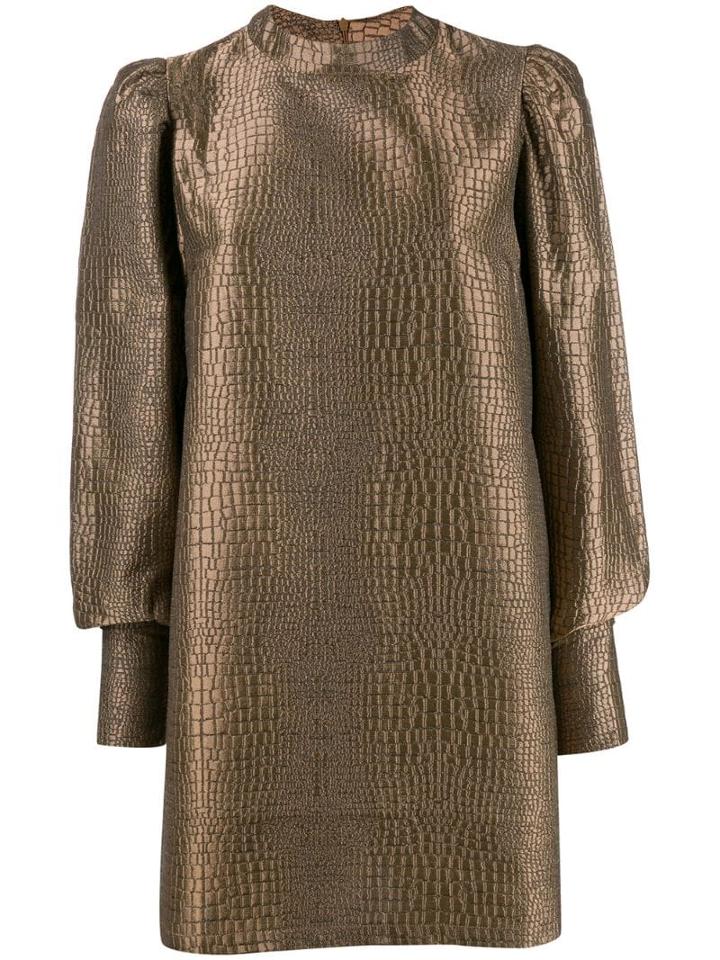 Andamane Crocodile-effect Mini Dress - Neutrals