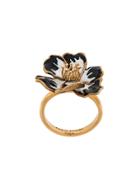 Sonia Rykiel Large Enamelled Poppy Ring - Black