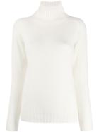 Zanone Ribbed High Neck Jumper - White