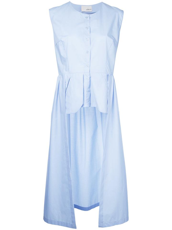 Elaidi Sleeveless Asymmetric Blouse, Women's, Size: 44, Blue, Cotton