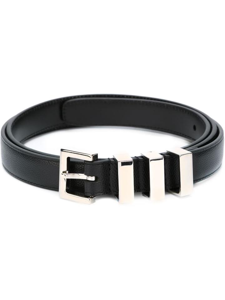 Saint Laurent Buckle Fastening Belt, Men's, Size: 85, Black, Calf Leather