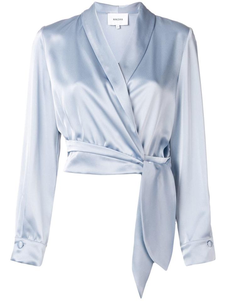 Nanushka Wrap Front Blouse - Blue