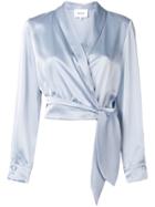 Nanushka Wrap Front Blouse - Blue